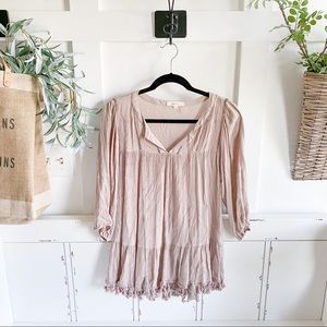 Blouse with fringe and tassels